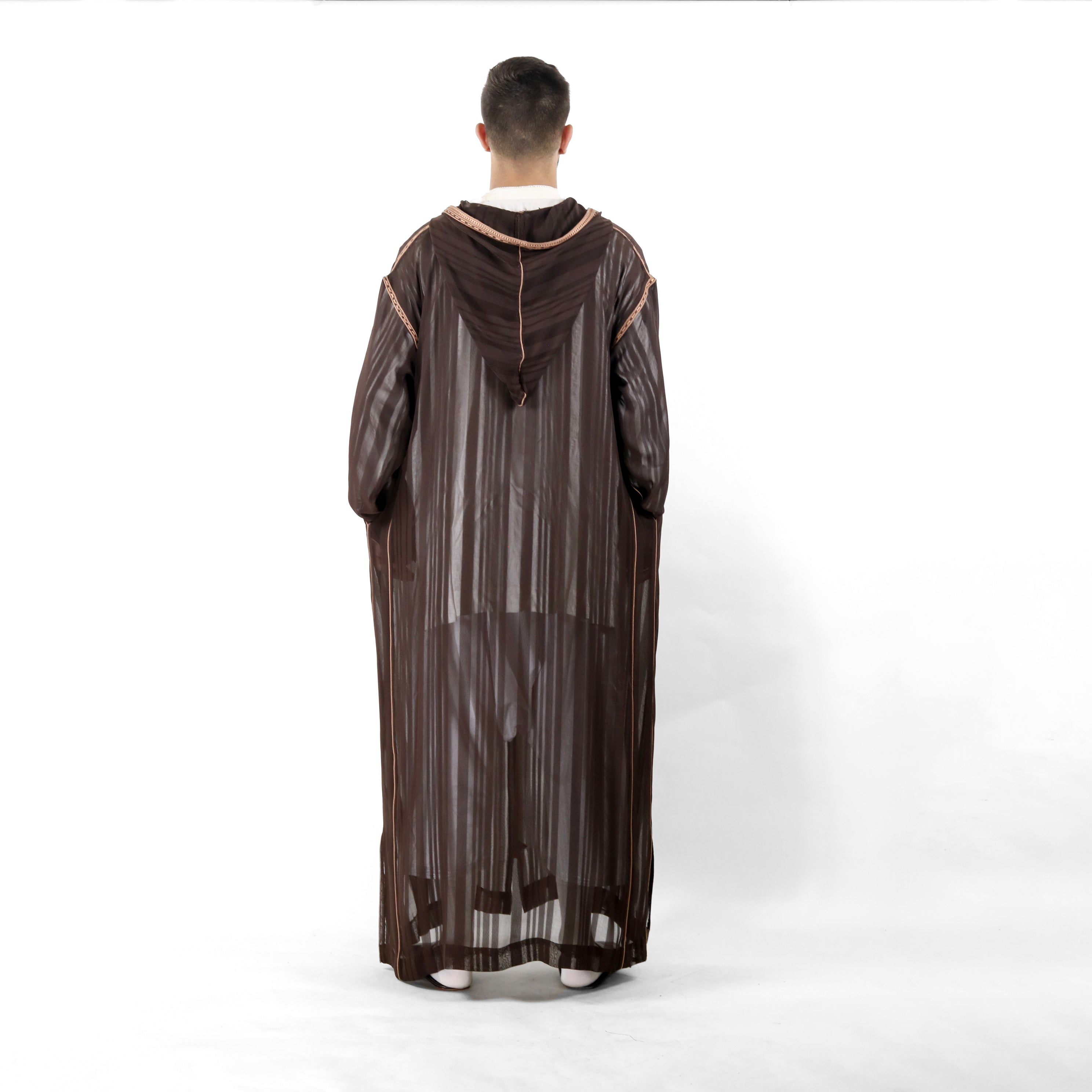 Mirage Marvel Embroidered Full Sleeve Hooded Djellaba Thobe