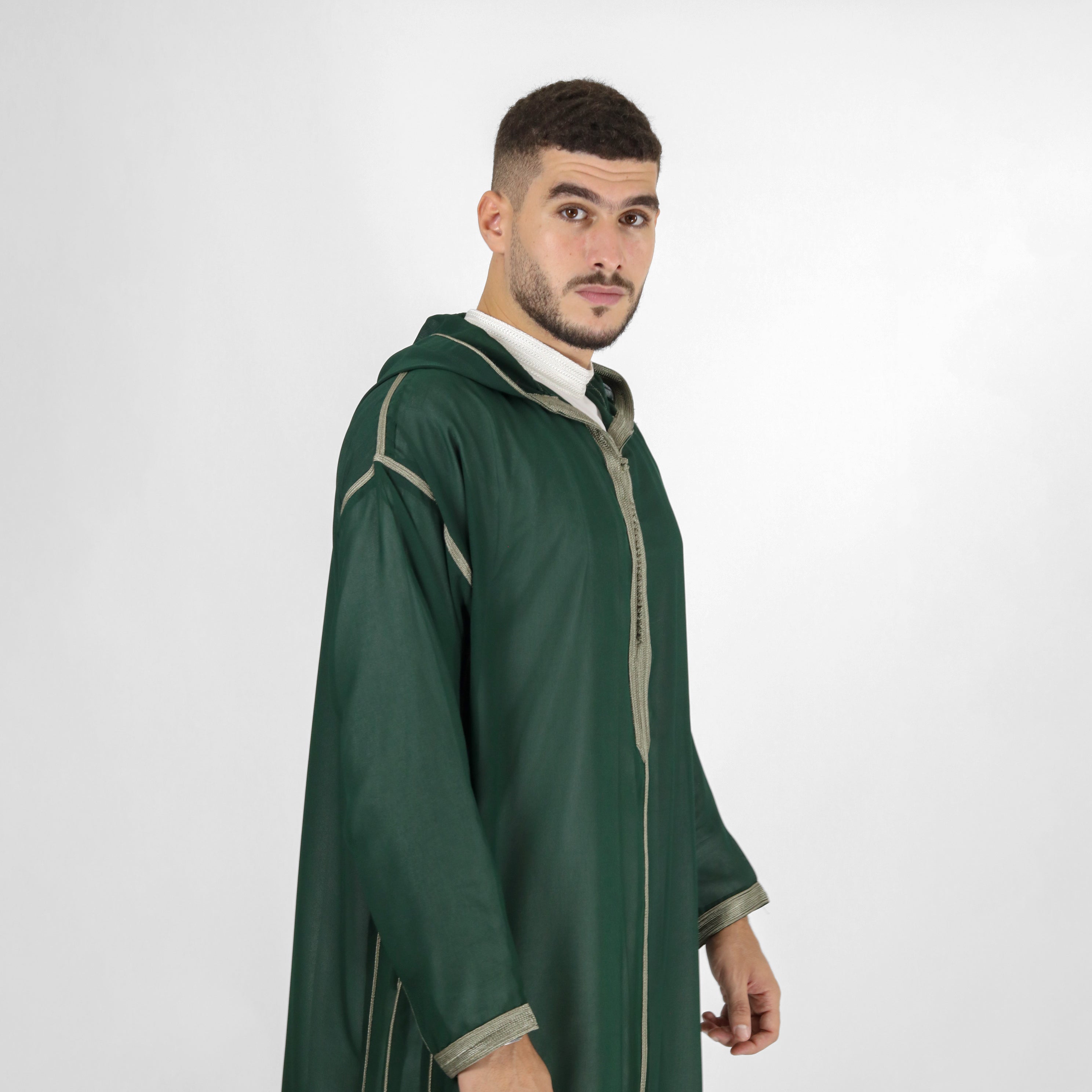 Arabesque Aura Heavy Embroidery Work Hooded Djellaba Thobes