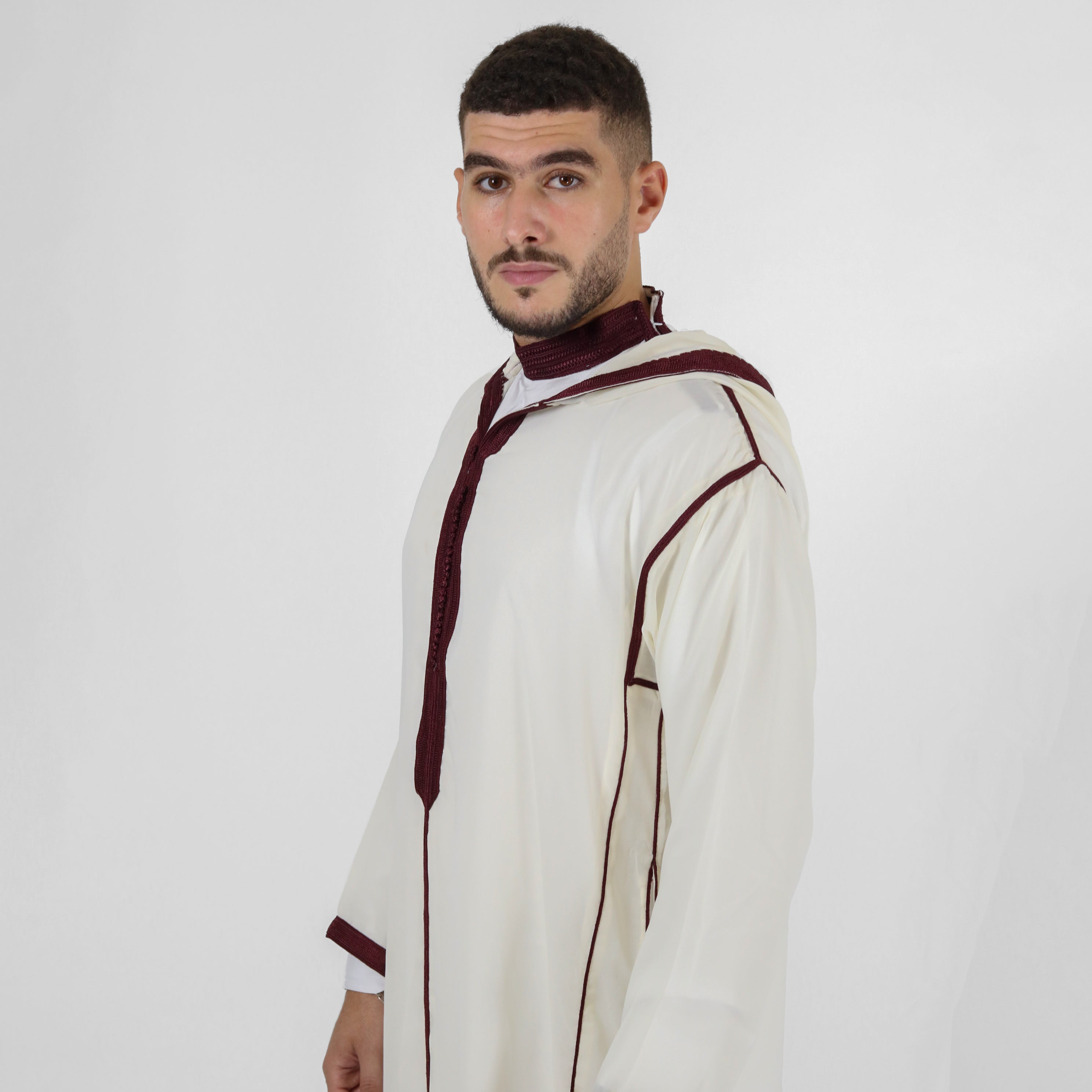 Arabesque Aura Heavy Embroidery Work Hooded Djellaba Thobes