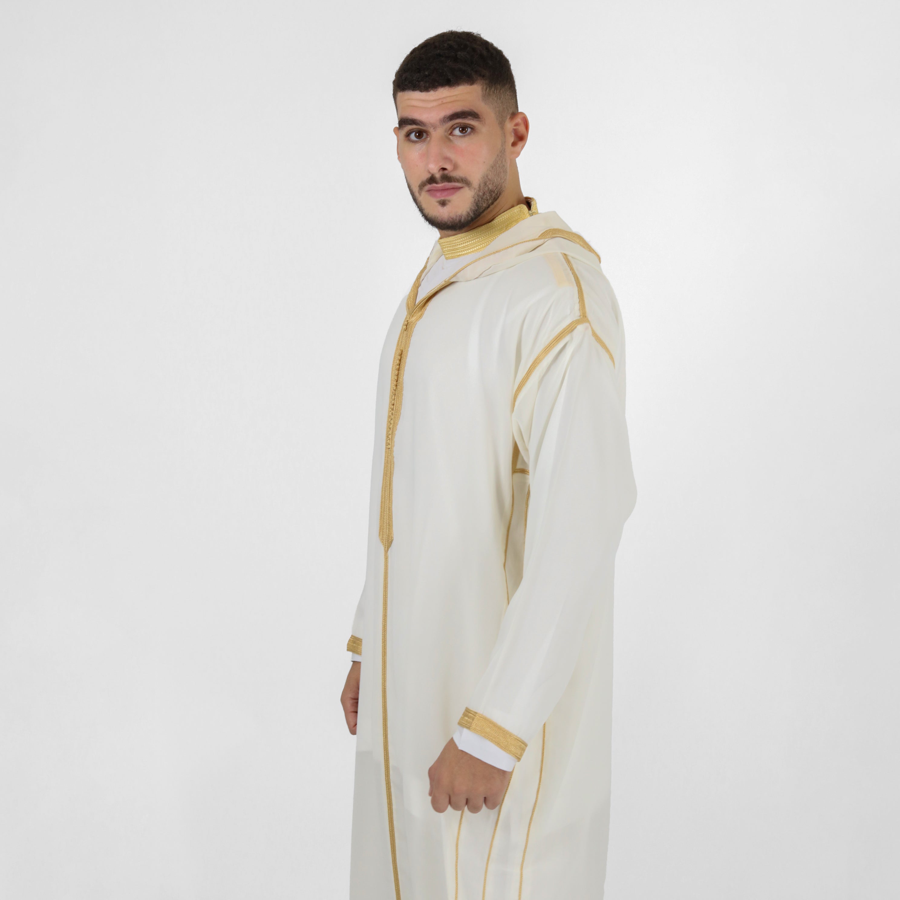 Arabesque Aura Heavy Embroidery Work Hooded Djellaba Thobes