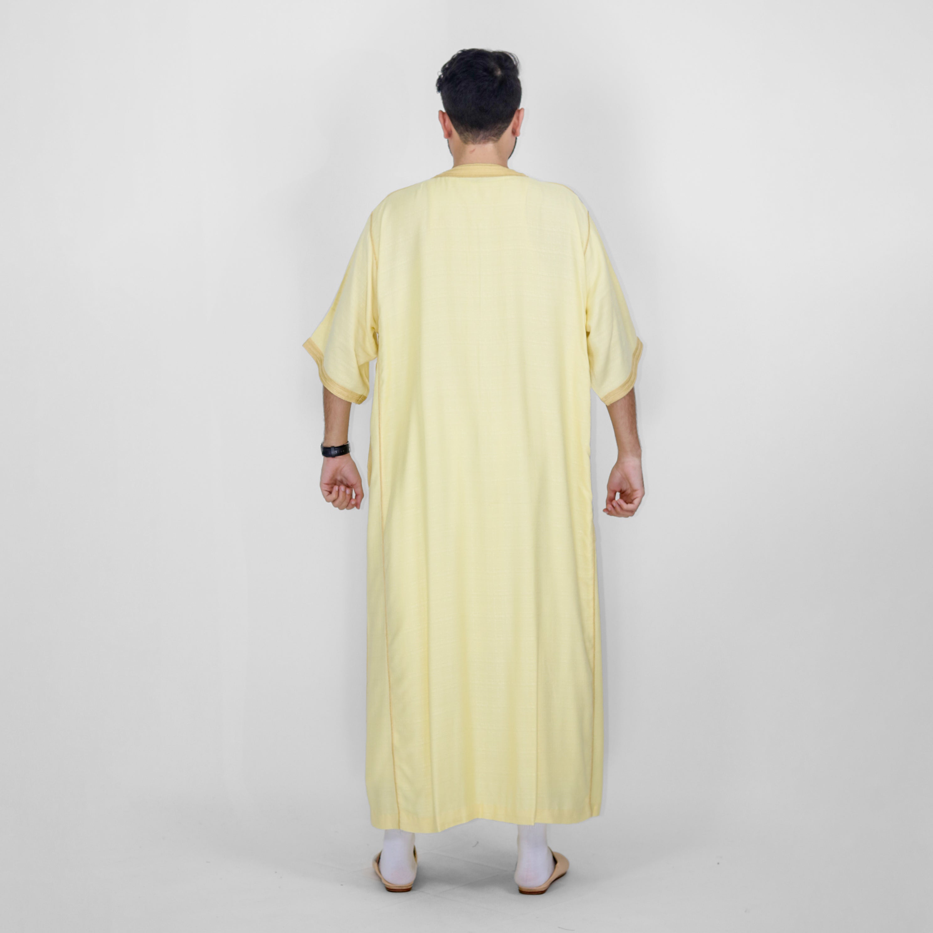 Drapery Delight Embroidery Detailing Elbow Sleeve Long Thobes