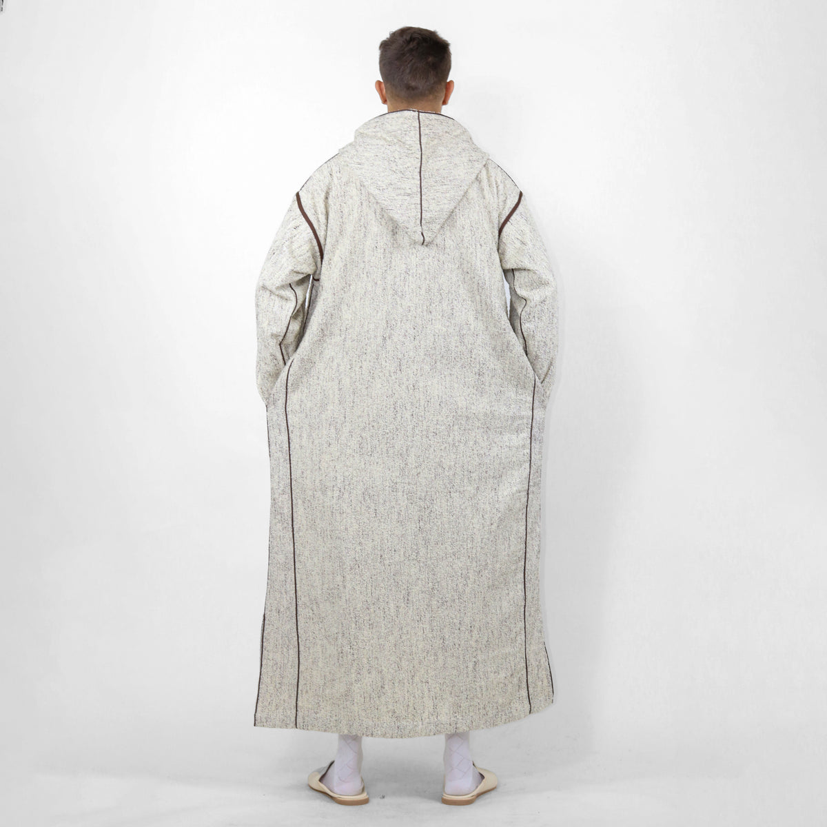 Sahara Serenity Trendy Embroidered Long sleeve Hooded Thobe