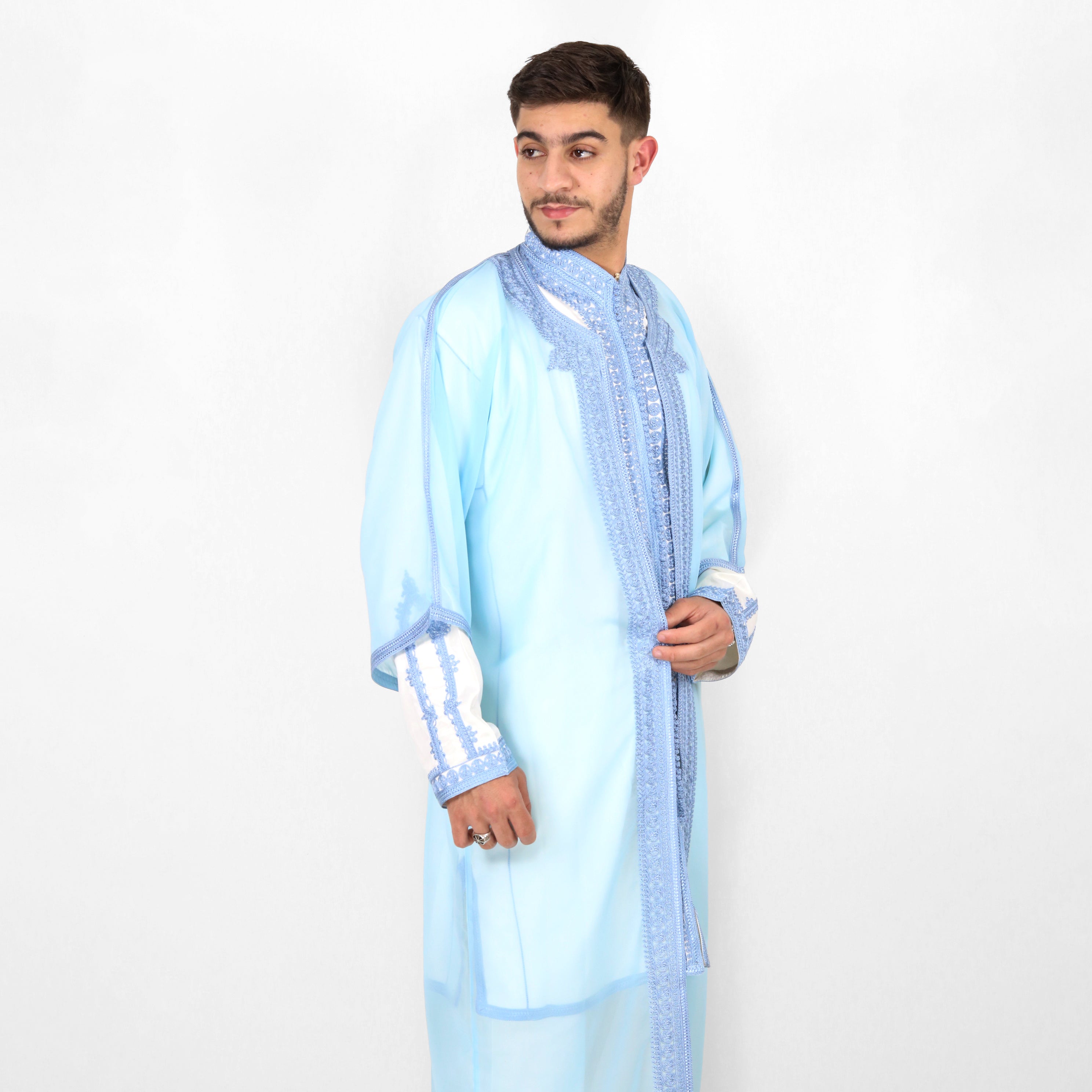 Oasis Moroccan Men Djellaba 3-piece Caftan Thobe Set