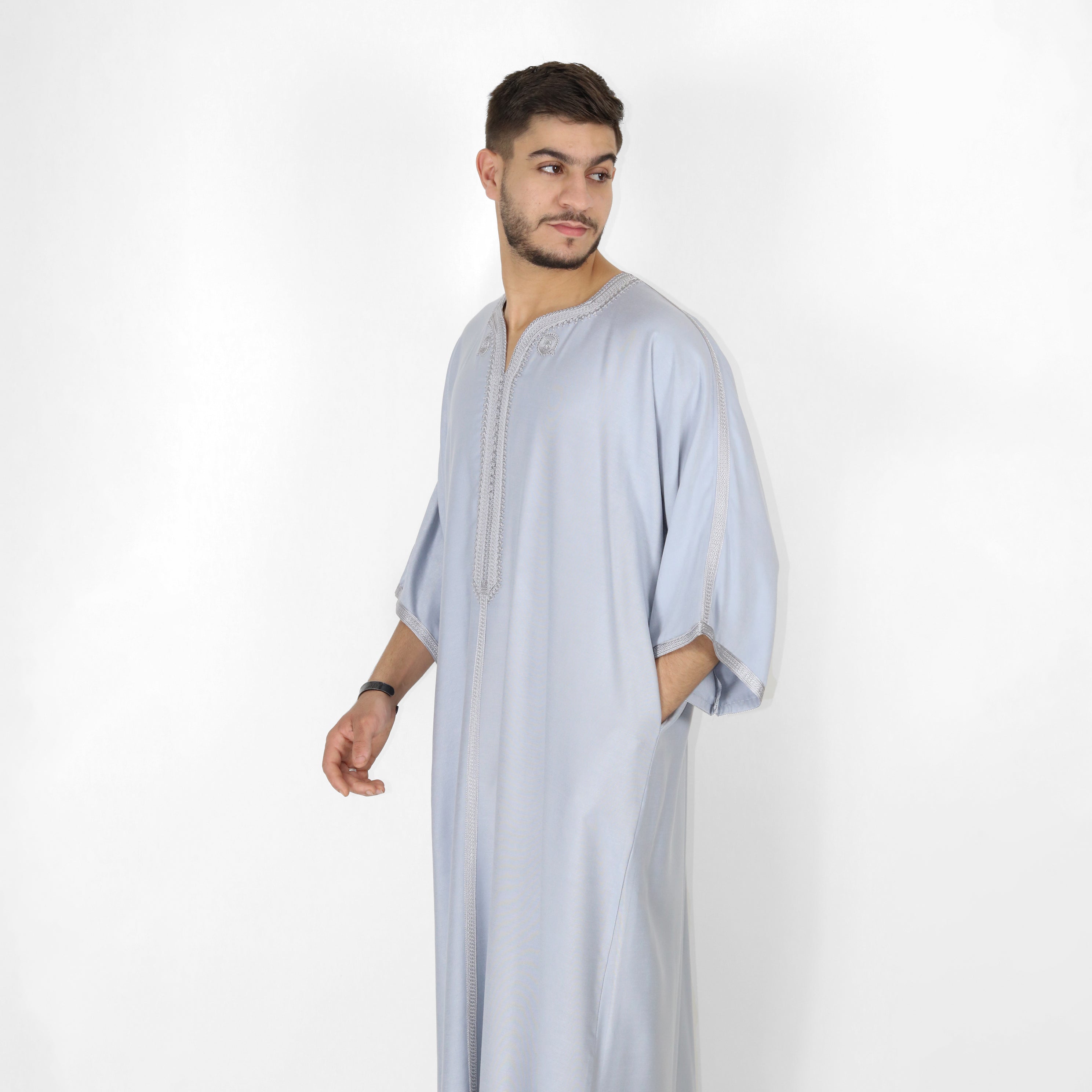 Celestial Serenity Elbow Length Sleeve Embroidered Thobes