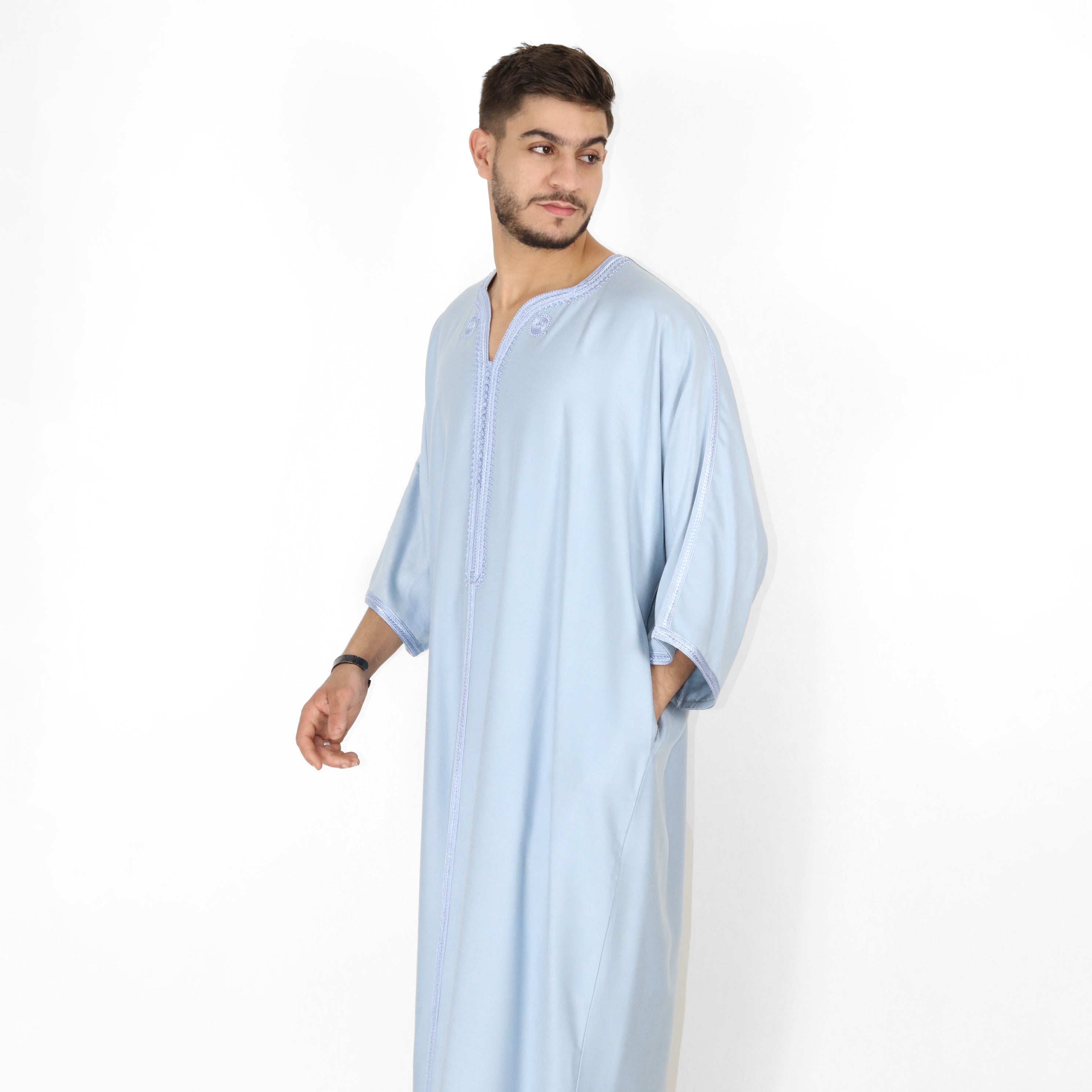 Celestial Serenity Elbow Length Sleeve Embroidered Thobes