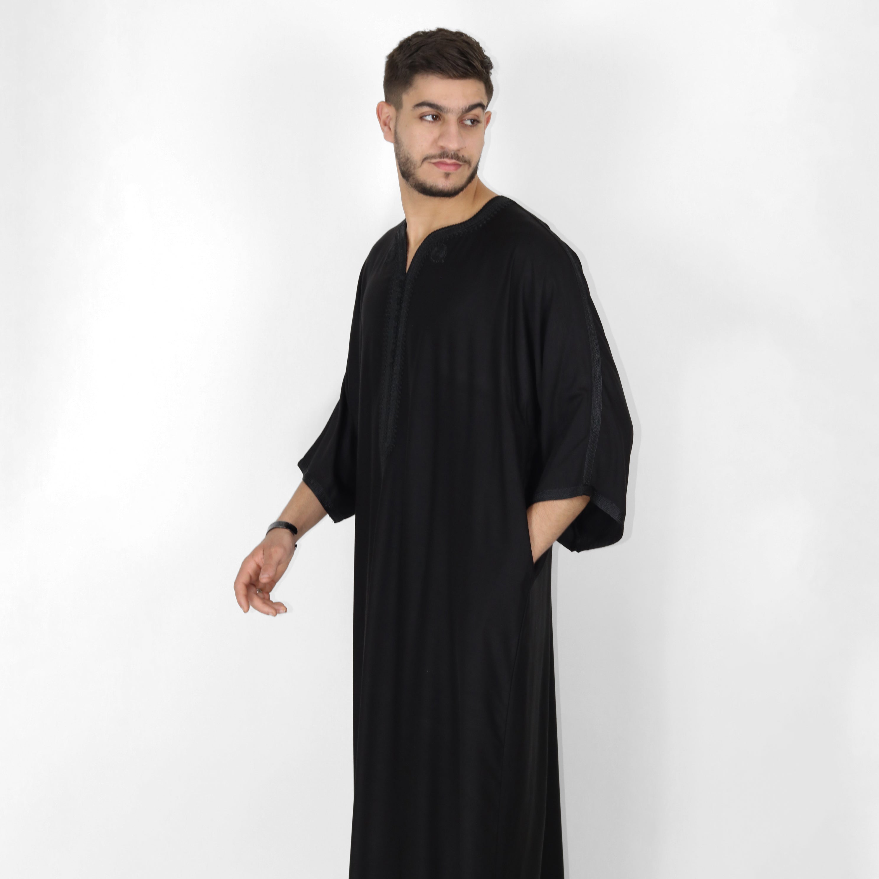 Celestial Serenity Elbow Length Sleeve Embroidered Thobes