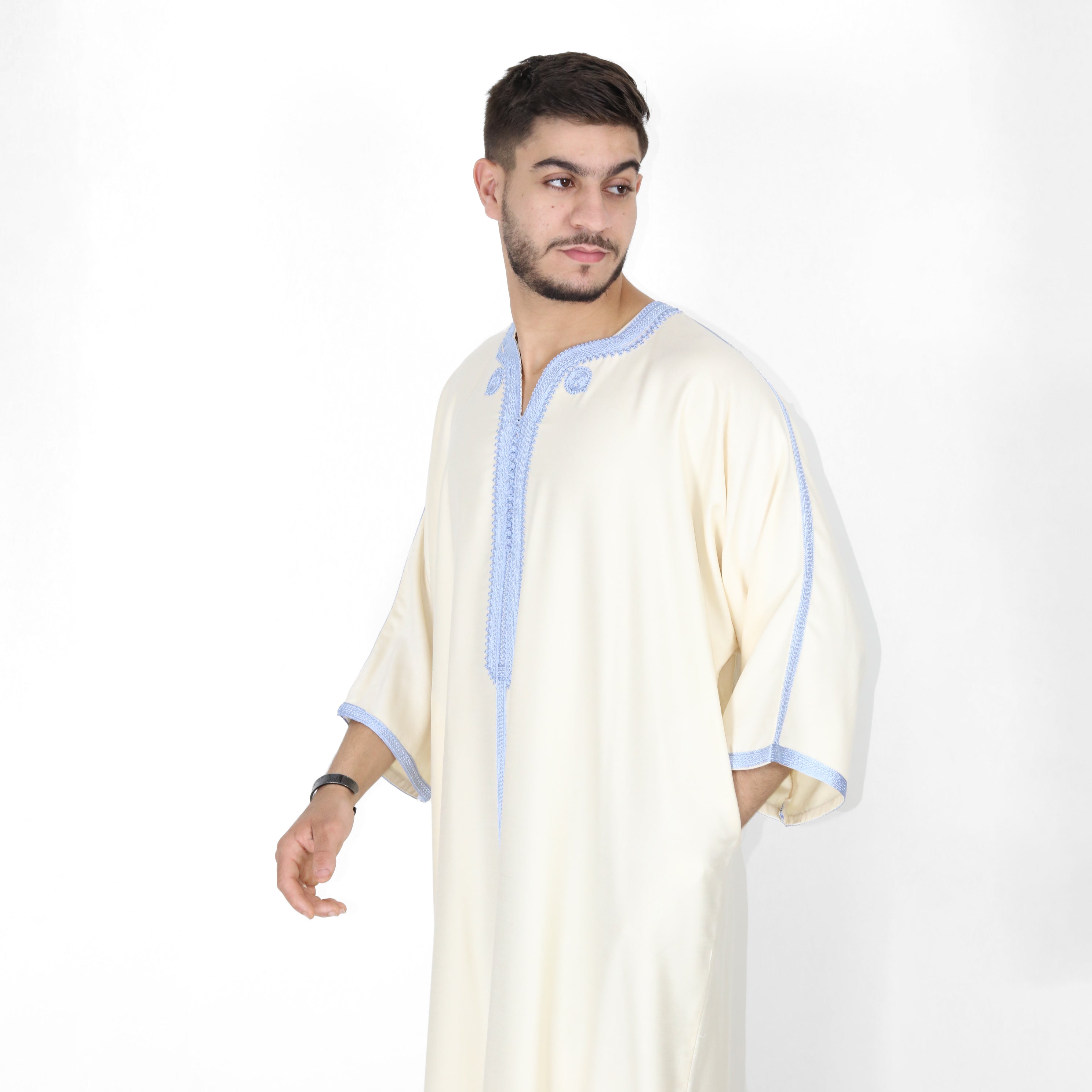 Celestial Serenity Elbow Length Sleeve Embroidered Thobes