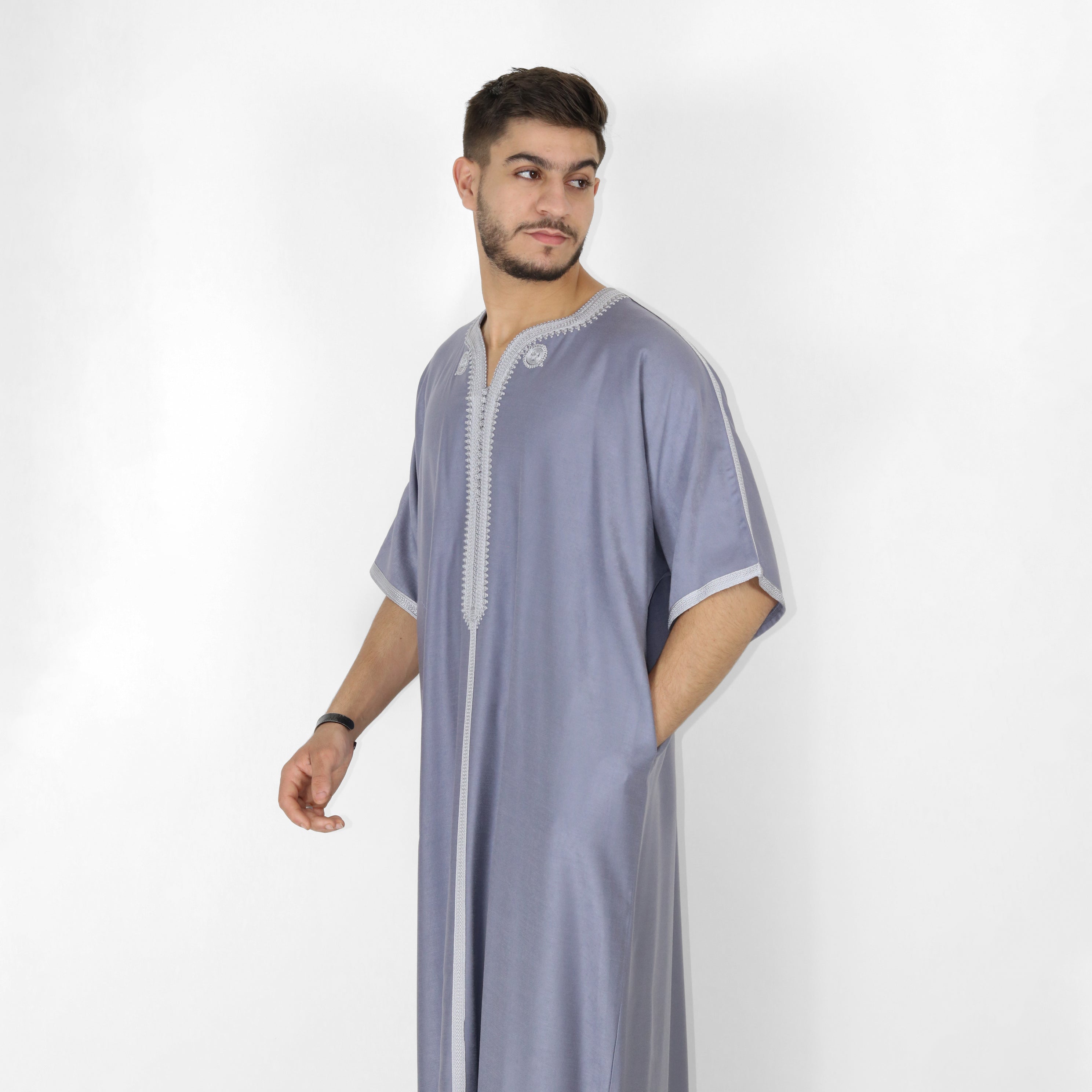 Celestial Serenity Elbow Length Sleeve Embroidered Thobes