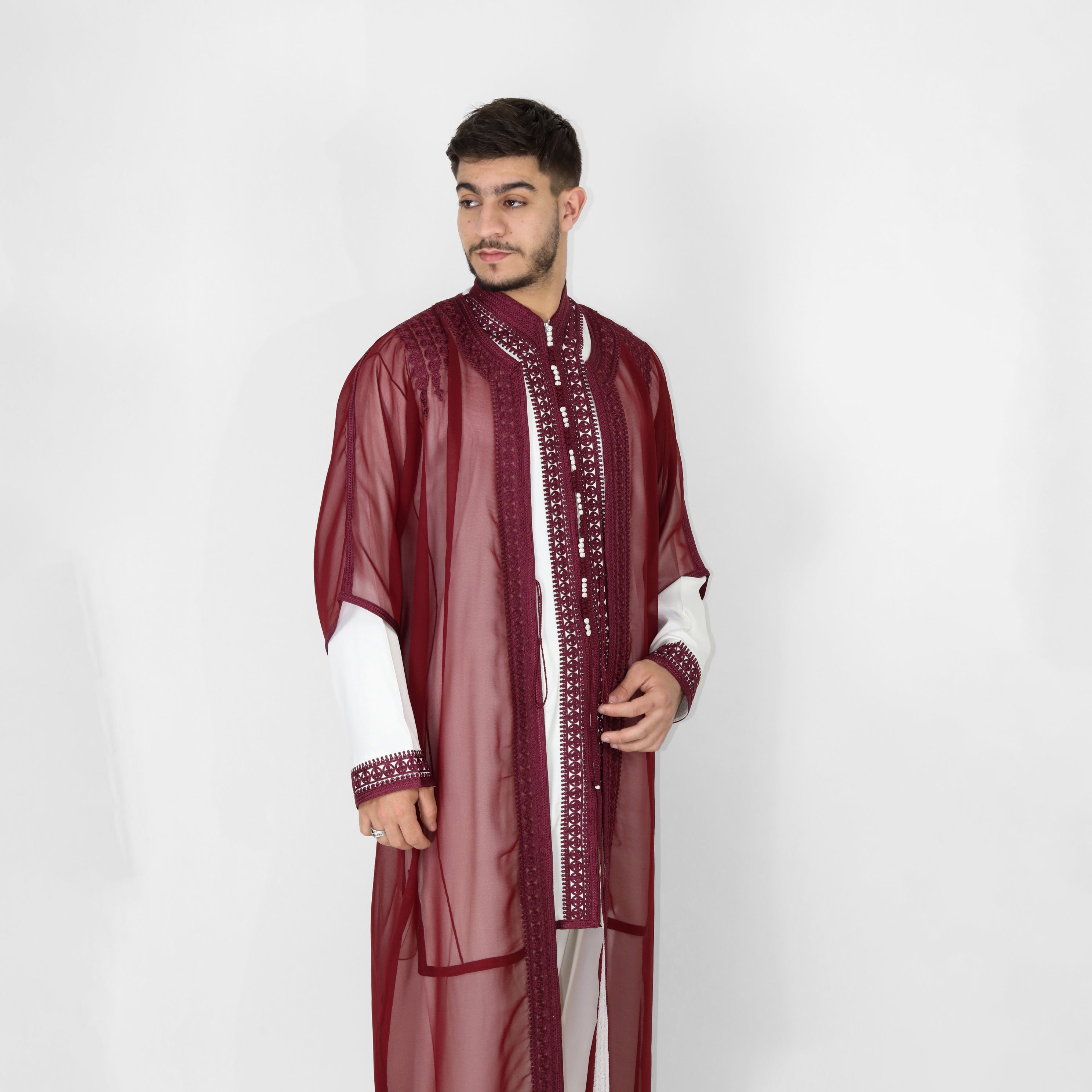 Oasis Moroccan Men Djellaba 3-piece Caftan Thobe Set