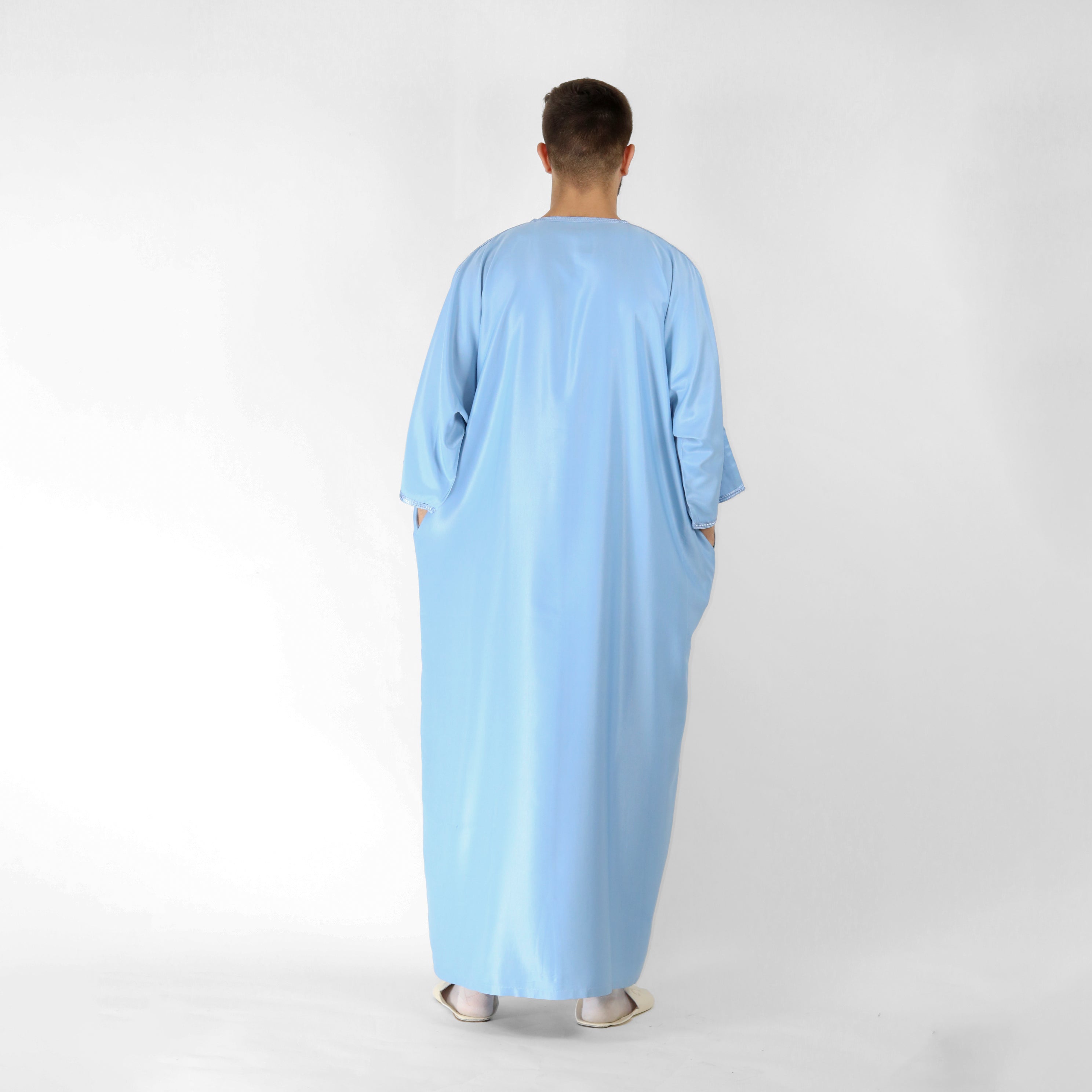 Luxe Thread Embroidery Detailing 3 Quarter Sleeve Thobes