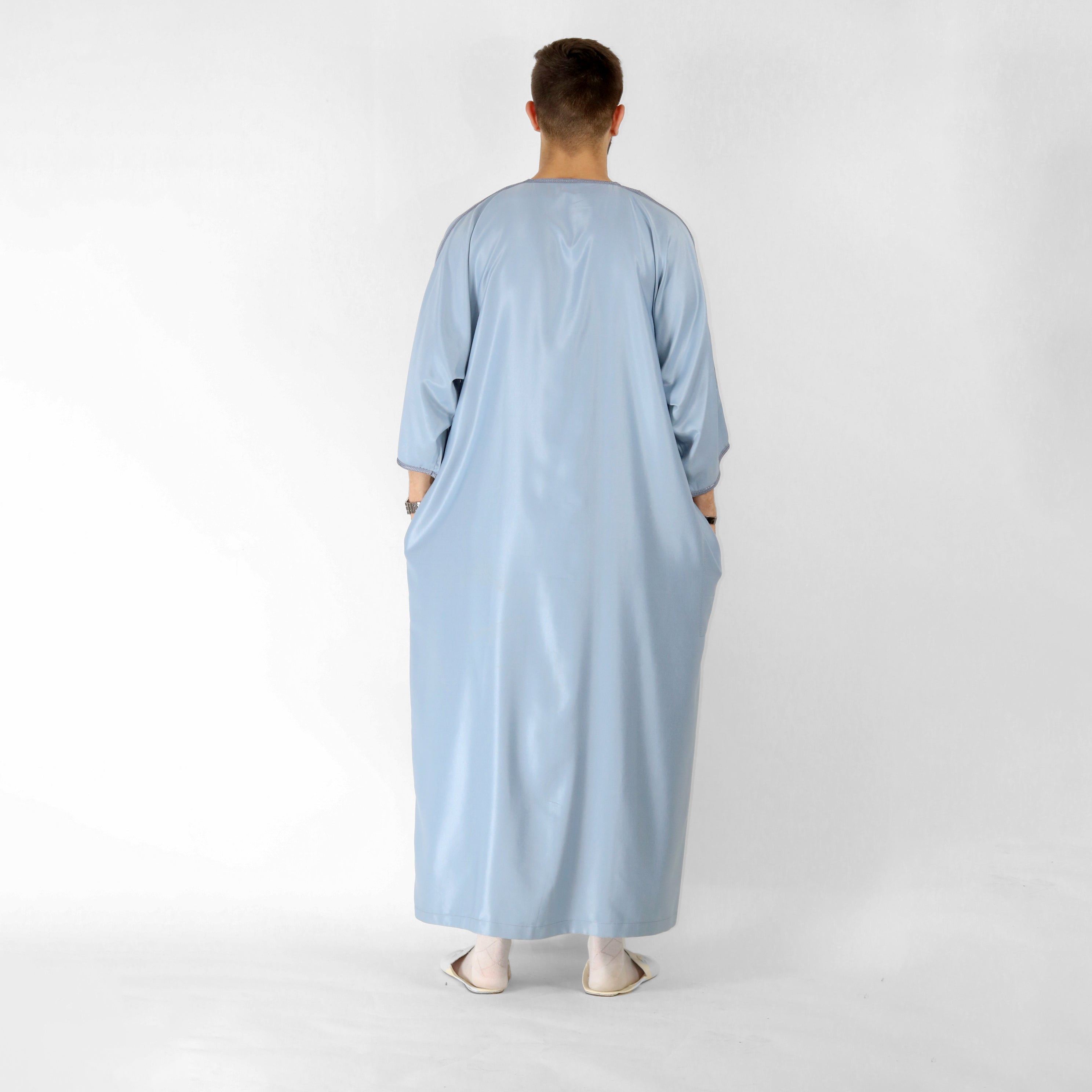 Luxe Thread Embroidery Detailing 3 Quarter Sleeve Thobes