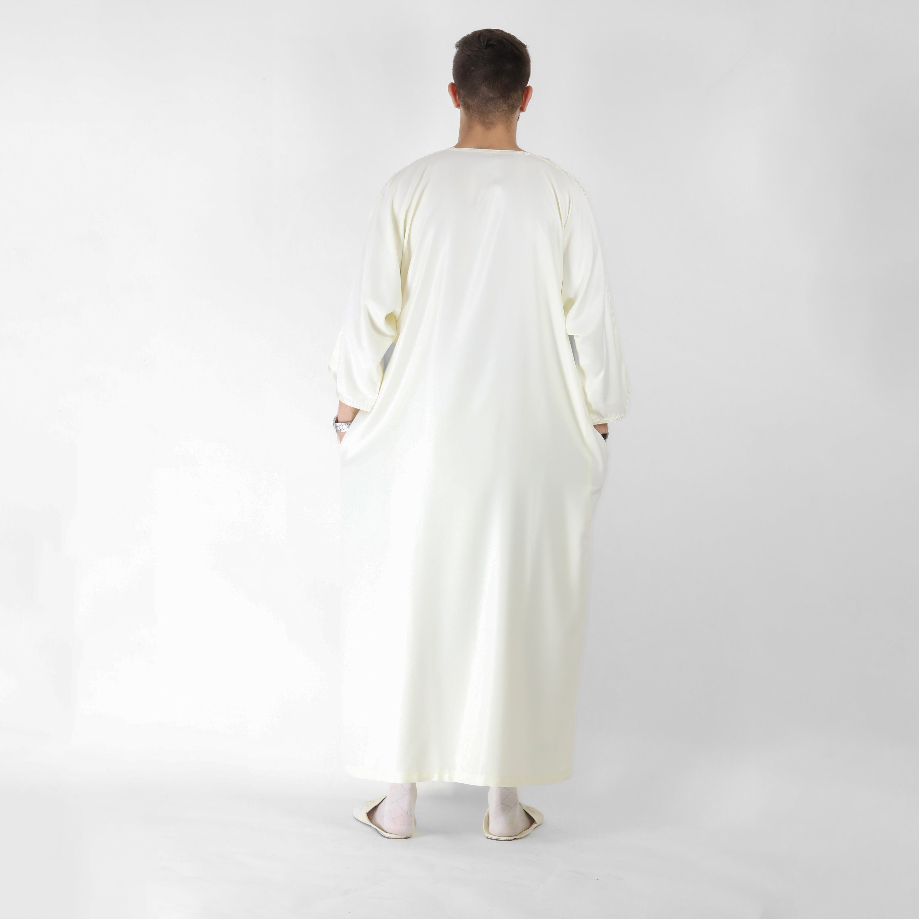 Luxe Thread Embroidery Detailing 3 Quarter Sleeve Thobes