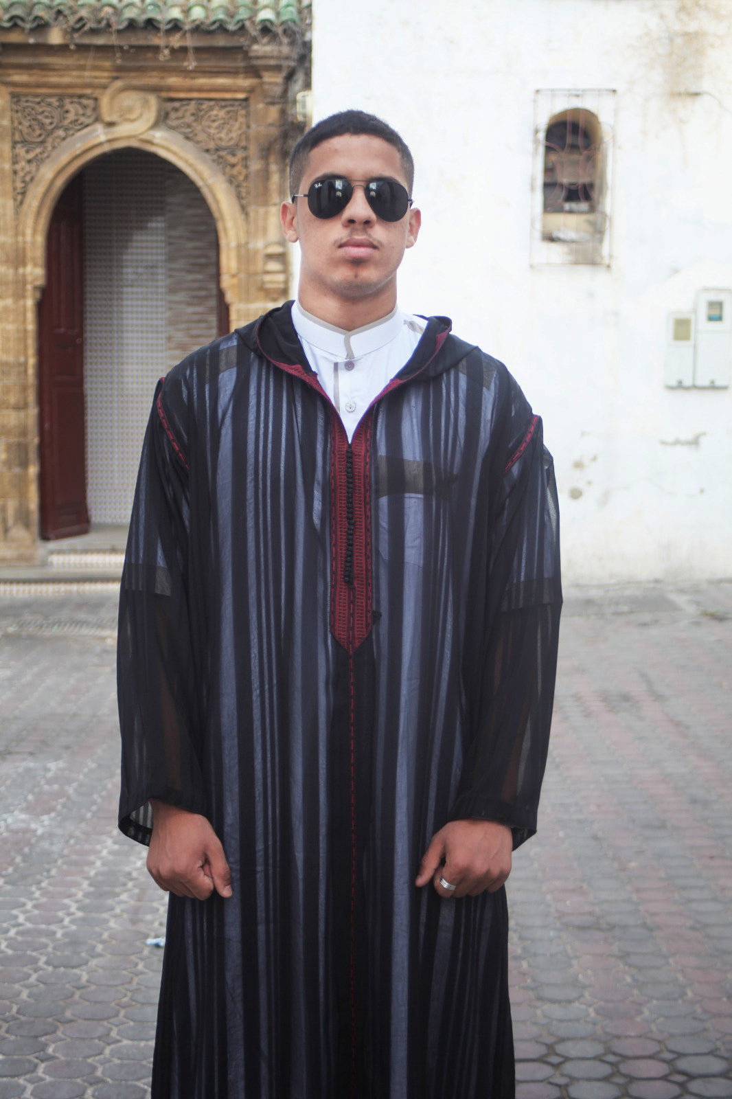 Mirage Marvel Embroidered Full Sleeve Hooded Djellaba Thobe