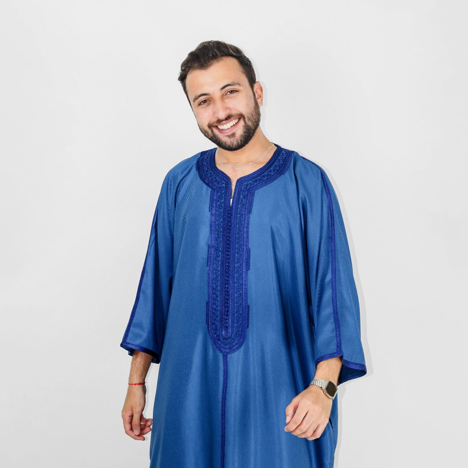 Luxe Thread Embroidery Detailing 3 Quarter Sleeve Thobes