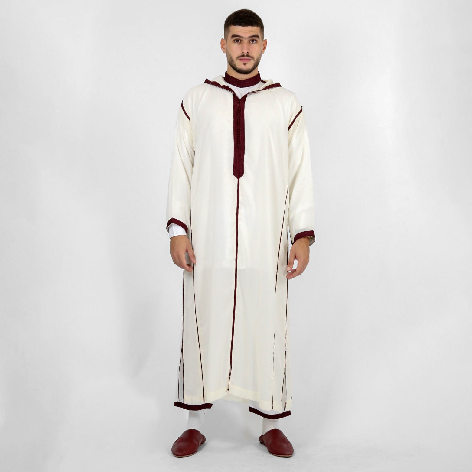 Arabesque Aura Heavy Embroidery Work Hooded Djellaba Thobes