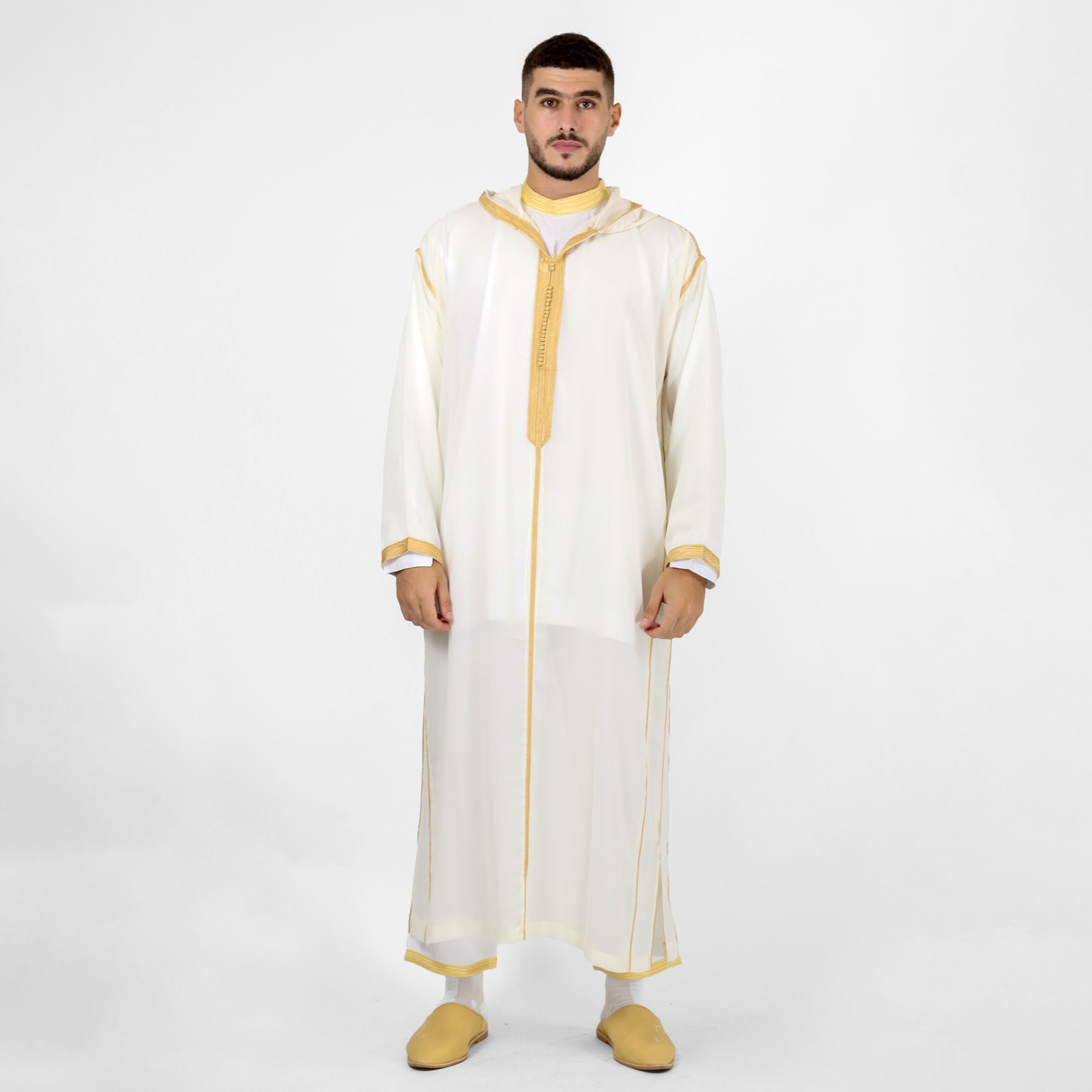 Arabesque Aura Heavy Embroidery Work Hooded Djellaba Thobes