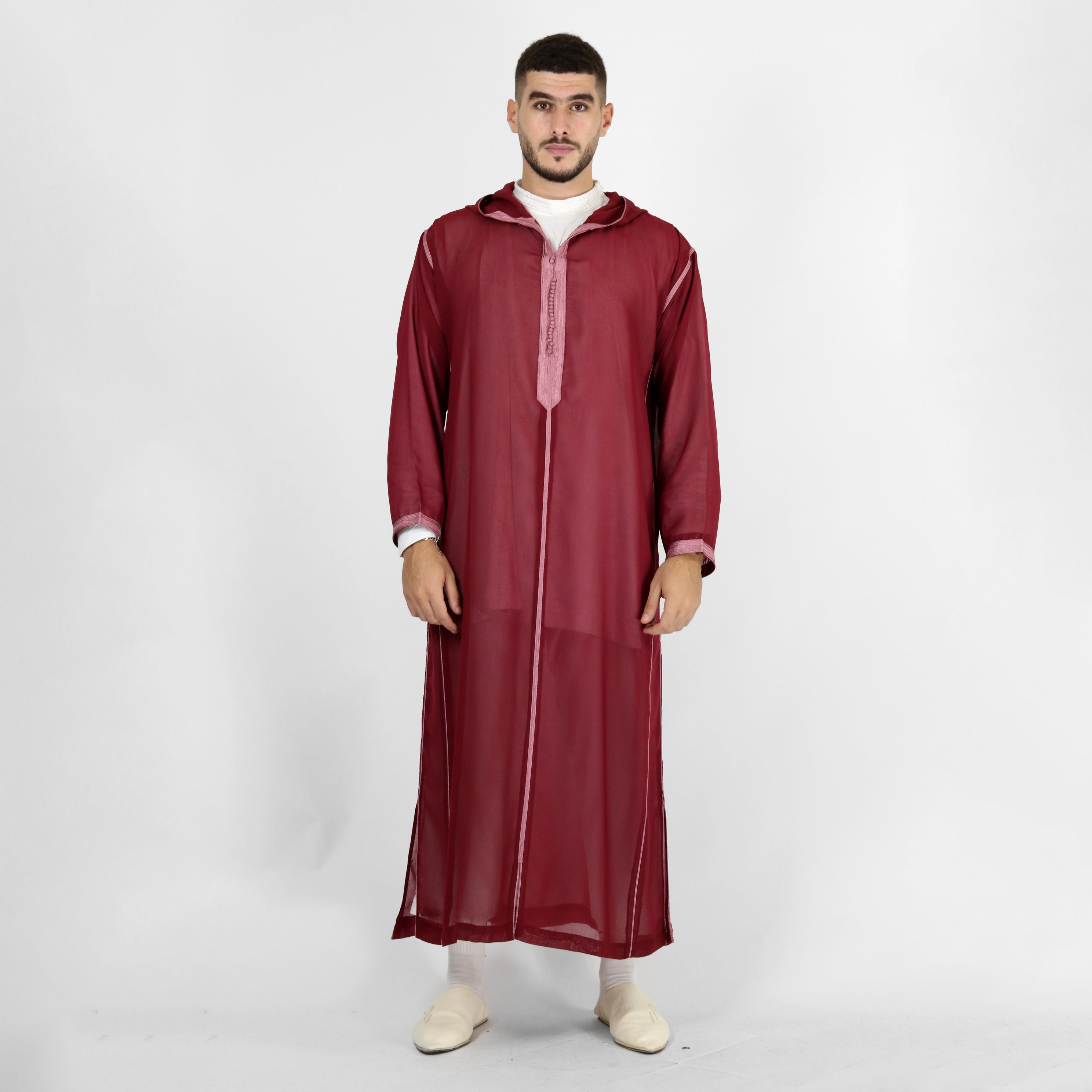 Arabesque Aura Heavy Embroidery Work Hooded Djellaba Thobes