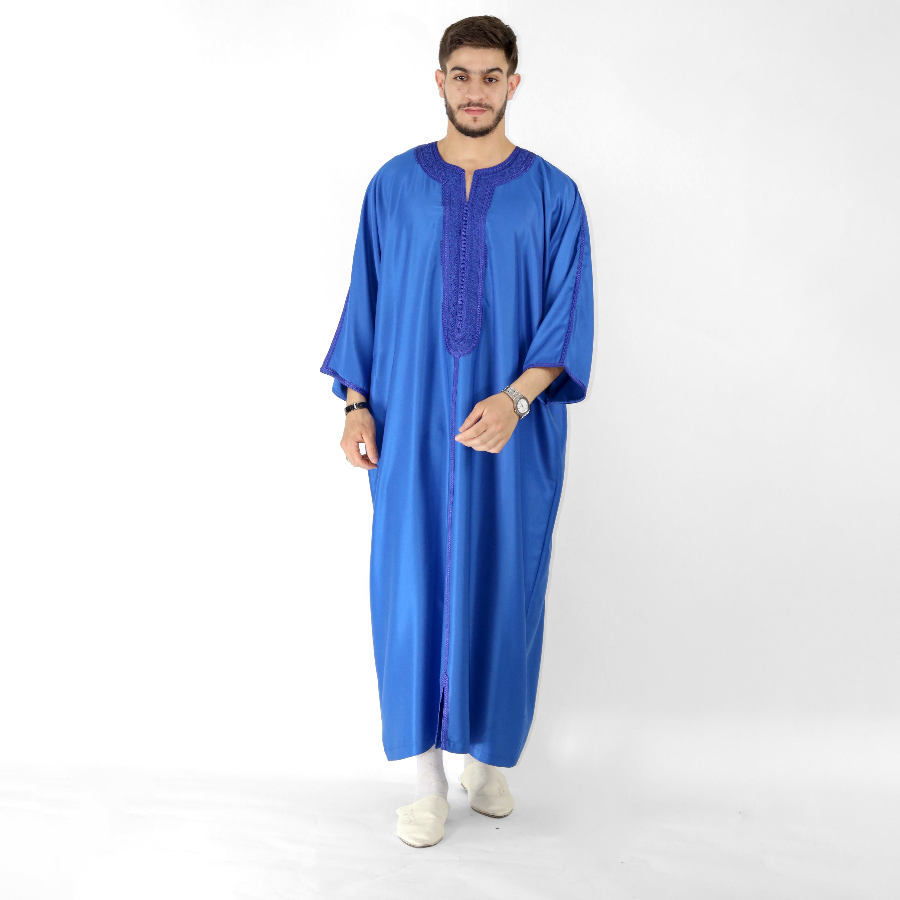 Luxe Thread Embroidery Detailing 3 Quarter Sleeve Thobes