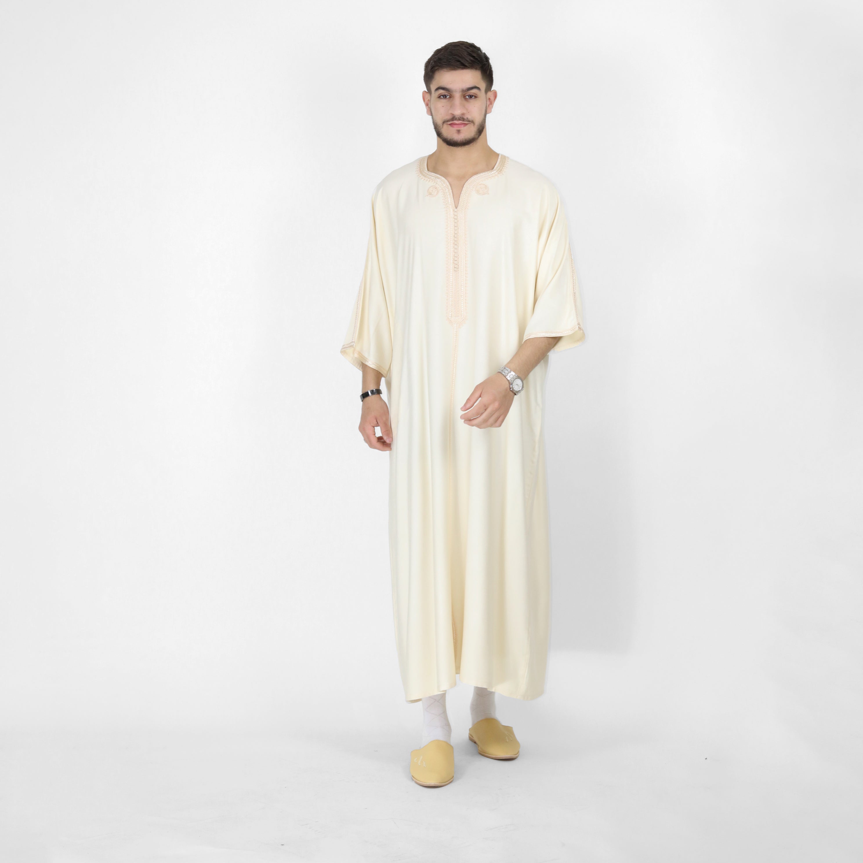 Celestial Serenity Elbow Length Sleeve Embroidered Thobes