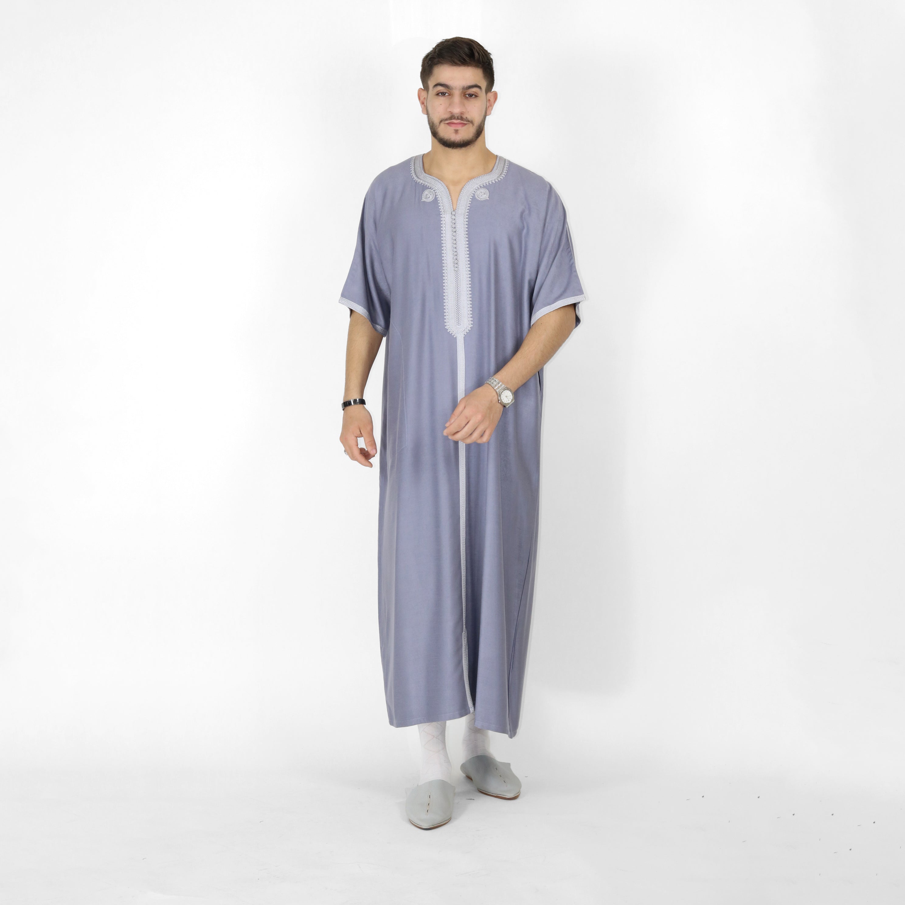 Celestial Serenity Elbow Length Sleeve Embroidered Thobes