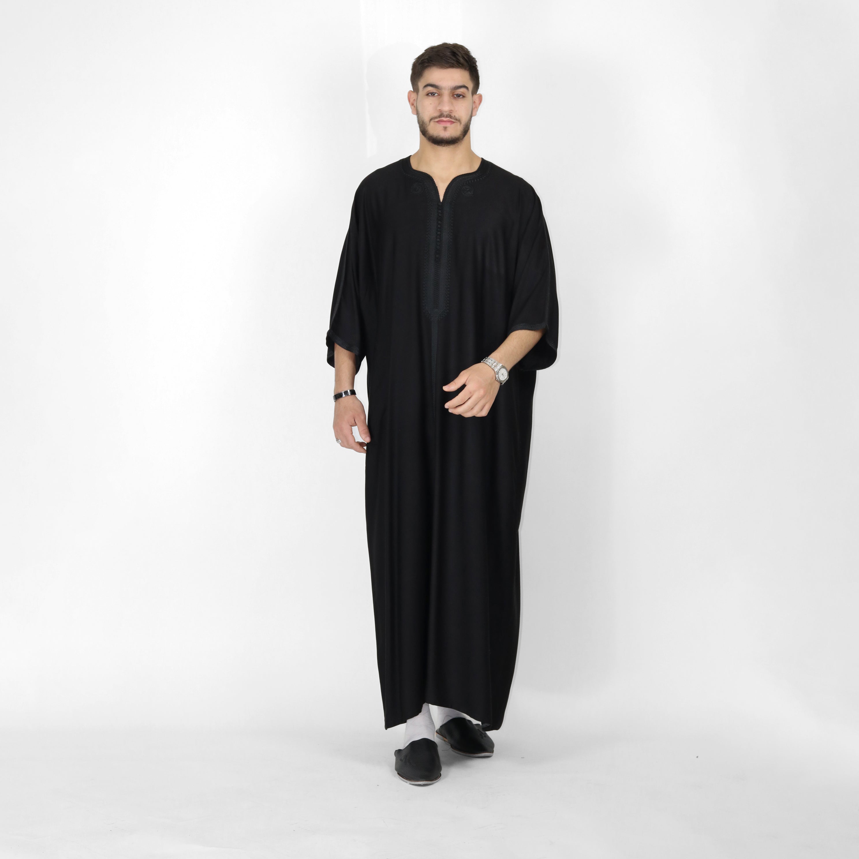 Celestial Serenity Elbow Length Sleeve Embroidered Thobes