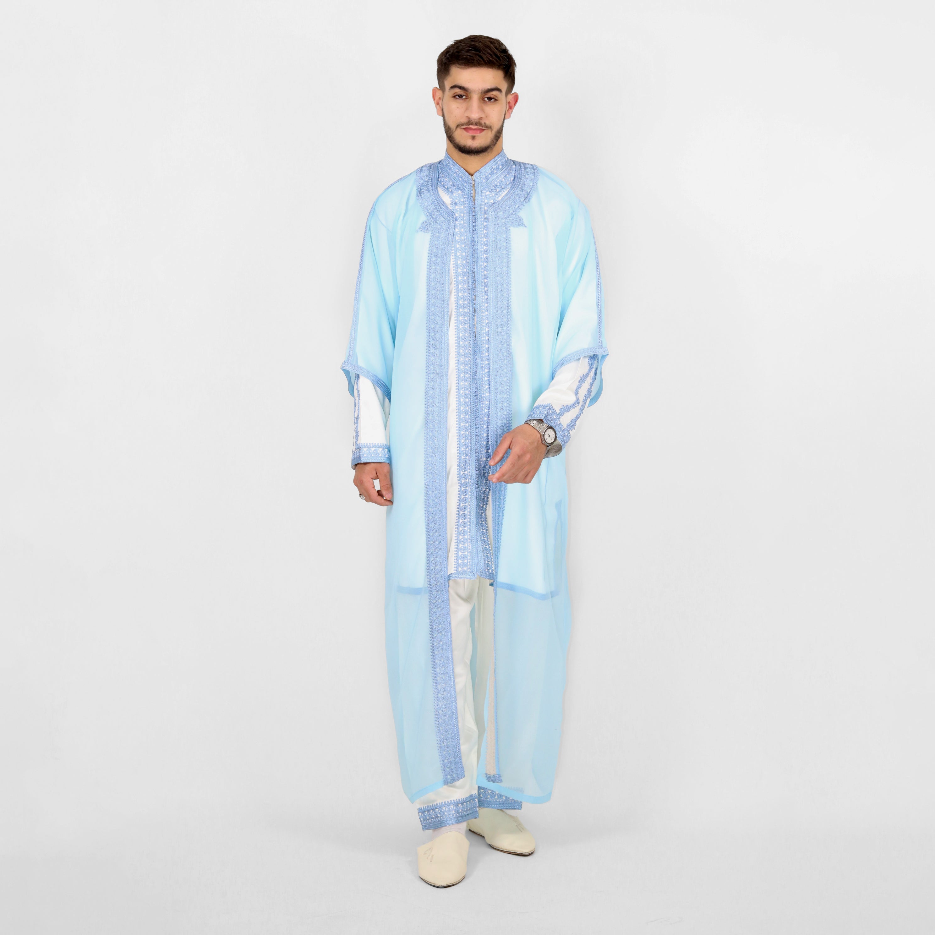 Oasis Moroccan Men Djellaba 3-piece Caftan Thobe Set