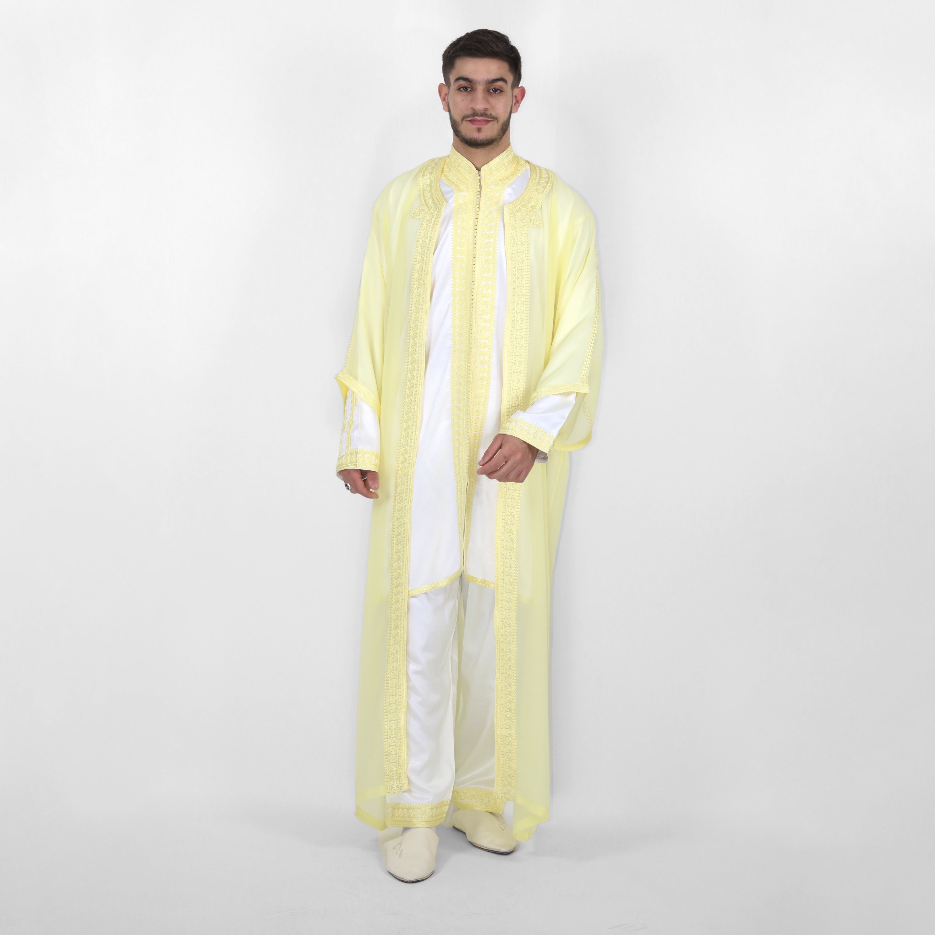 Oasis Moroccan Men Djellaba 3-piece Caftan Thobe Set