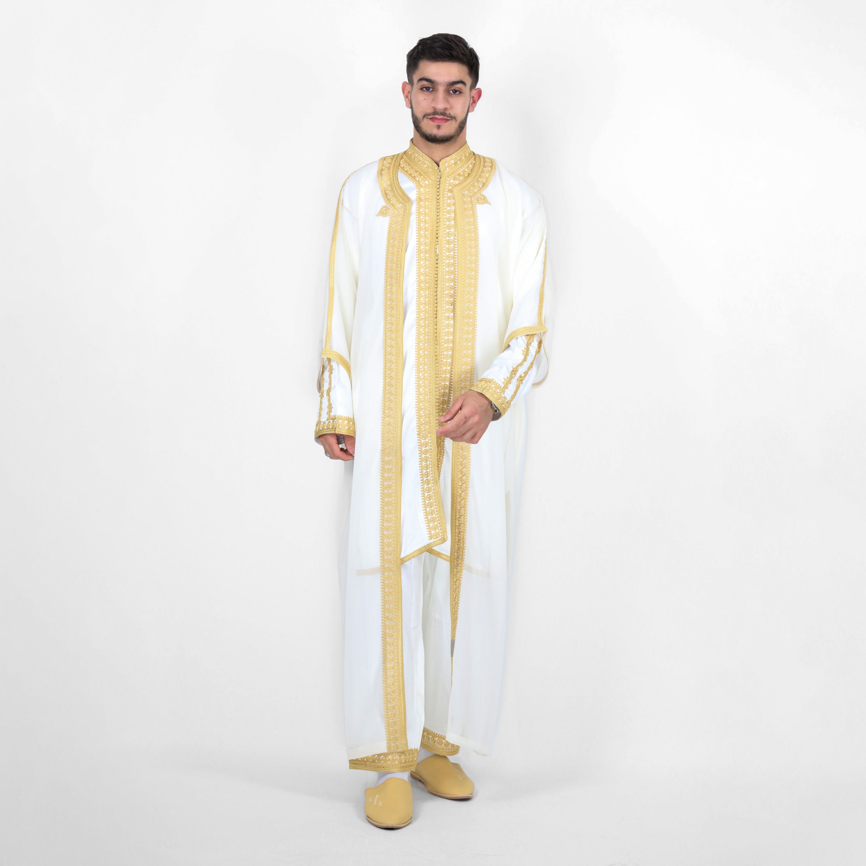 Oasis Moroccan Men Djellaba 3-piece Caftan Thobe Set