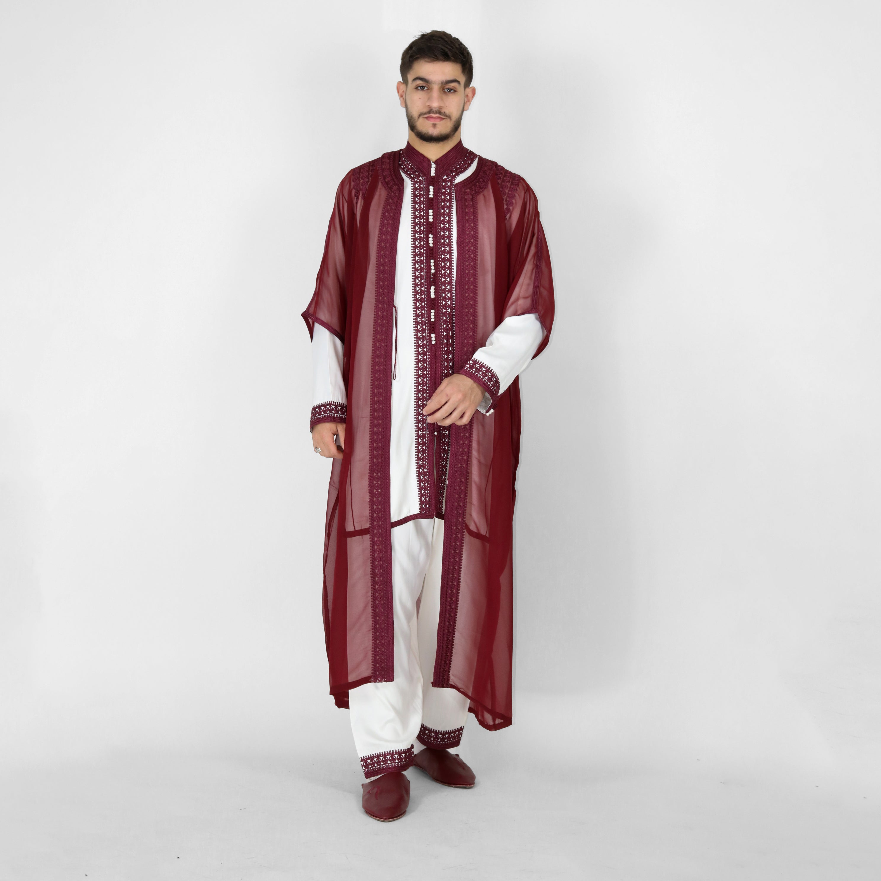 Oasis Moroccan Men Djellaba 3-piece Caftan Thobe Set