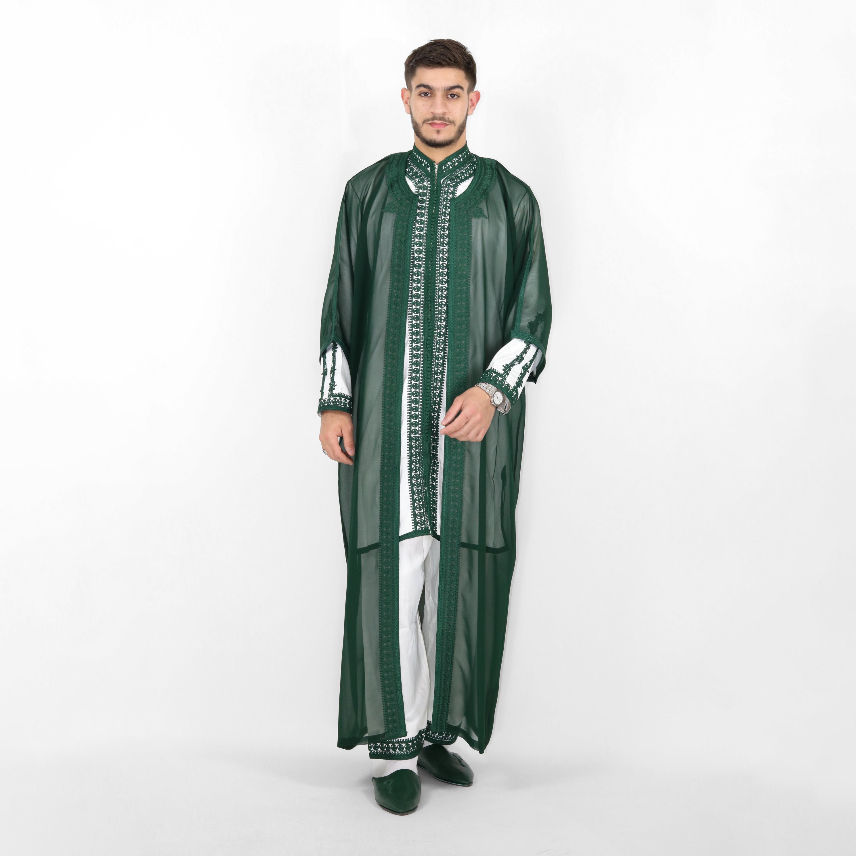Oasis Moroccan Men Djellaba 3-piece Caftan Thobe Set